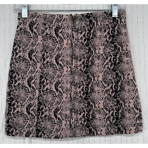 Free People Mini Skirt Sz 0 Beige/Black Snakeskin Ponte Knit Modern NatureCore - Picture 2 of 8